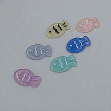 6 Cute Clownfish-Shaped Hair Clips In Cream And Candy Colors, Sweet Y2K Style Cartoon Fish Wave Hair Clips, Macaron-Colored Hair Clips, Hair Accessories, School Supplies, Headwear. - 6pcs - 查看 8