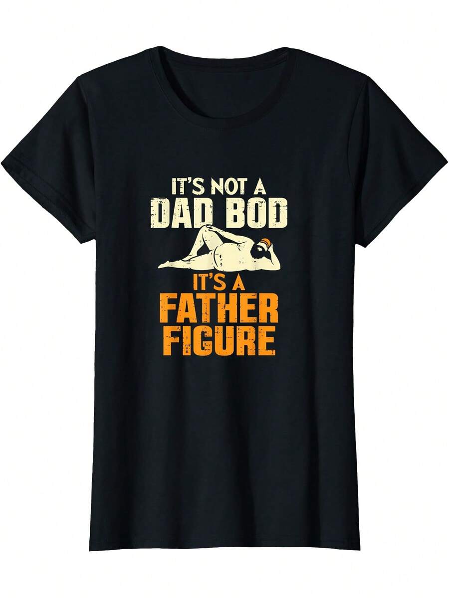 Not Dad BOD Its A Father Figure Funny Fathers Day Daddy Papa-Shirt - màu đen - Xem 1