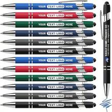 20pcs Blue Ink Customized Pens, Metal Printed Name/Logo/Text, Ideal Gift For Office, Teachers And Students - Sets - View 9