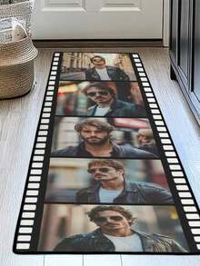 Custom Photo Film Strip Hallway Runner Rug, Personalized Picture Long Floor Mat For Entryway, Corridor, Bedroom, Kitchen & Living Room, Unique Memory Gift For Couples, Family & Friends, Wedding, Anniversary, Housewarming, Birthday & Christmas Decor - Multicolor - View 4