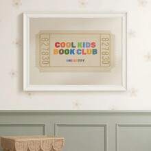 1pc Canvas Wall Art With Frame, Decor For Children's Room, Cool Kids Reading Club Admission Ticket, Colorful Children's Room Decor, Beige Landscape Wall Art, Children's Home Decor, Suitable For: Children's Room Decor, Game Room Decor, Nursery Decor, Playroom Decor, Preschool Decor, Girls Bedroom Decor, Boys Bedroom Decor, Nursery Decor - Multicolor - View 10