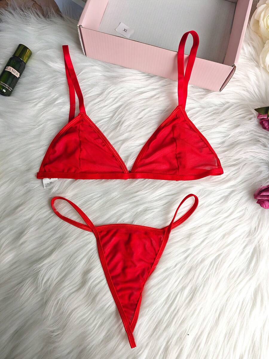 Women's Sexy Lingerie Set, Including Bra And Panty - Red - View 1