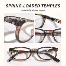 6 Pairs  Women's Fashion Floral Print Reading Glasses,Rectangle Frame Readers  Lightweight Comfortable Eyeglasses Whether Reading Newspapers, Using A Mobile Phone, Or Reading Books And Documents, The Display Is Clear And Comfortable, And It's Easy To Wear. It's A Thoughtful And Practical Gift For Elders, And Also Very Suitable For Personal Use. - Nhiều màu - Xem 4