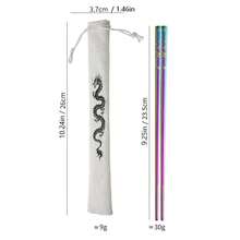 1/5/10 Pairs 304 Stainless Steel Chopsticks, Laser Dragon Pattern, Anti-Slip Elongated, Reusable Tableware For Home/Office/Camping - View 11