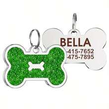 1pc Personalized Pet ID Tag, Customizable Dog Name Plate, Customizable Cat Tag, Pet Collar Pendant, Exquisite Pet Accessory - Multicolor - View 10