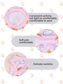 LUCKIE LABO 1pc Easter Colorful Rabbit & Carrot Print Vest, Suitable For Chihuahua Small Dogs, Flea Prevention, Shedding Reduction, Breathable Indoor/Outdoor Pet Apparel - MultiWarna - View 8