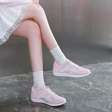 复古风女童运动鞋，轻便软底休闲鞋，粉色 - 粉色 - 查看 3