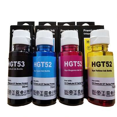 Tintas Genericas Uso Gt51 Gt52 Gt53 5820 5810 300 500 900 Cyan Magenta Yellow Black KIT 4