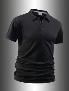 2pcs Boyfriend Style Men's Lightweight Breathable Running, Workout, Casual Solid Color Short Sleeve Polo T-Shirts For Summer Sports - Multicolor - View 3