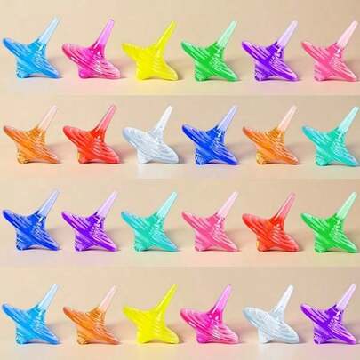 Assorted Color Spinning Tops With Shiny Crystal Tops, Suitable As Party Favors, Easter Basket Fillers, Mini Cute Game Prizes, Gift Bags, Treasure Boxes, Birthday Event Decorations (Random Color)