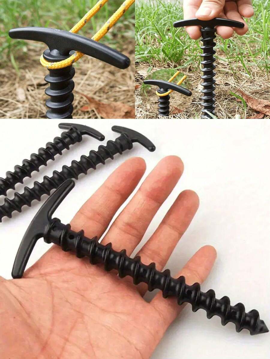 10 cọc lều chịu lực cao, thích hợp cho cắm trại và các hoạt động ngoài trời - Cọc lều thiết kế xoắn ốc với tay cầm tiện dụng, cọc cắm đất nhẹ, dễ mang theo dùng cho lều, bạt, mái che (Đỏ/Đen/Xanh lá cây), phụ kiện cắm trại, cấu trúc bền chắc. - Nhiều màu - Xem 1