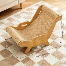 Pet Sisal Lounge Chair – Durable Scratching Post & Comfortable Resting Bed For Cats, 2-In-1 Design With Natural Sisal Material, Anti-Slip Base, Stable & Space-Saving, Perfect For Indoor Cats To Scratch, Claw, And Relax - one-size - View 6