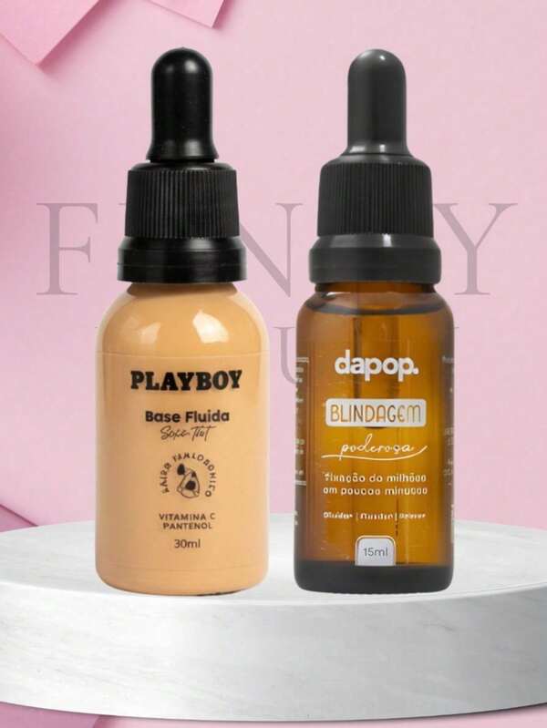 Kit Base Fluida Soft Tint Oil-Free Playboy + Blindagem Poderosa 3x1 Dapop