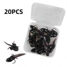 20个/盒 软饵 蝌蚪形鱼饵 带钩 适用于鲑鱼、鳟鱼 淡水 海水 - 黑色 - 查看 9