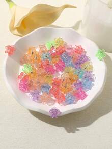 50pcs Mini Butterfly Hair Clips In Various Colors For Different Braided Hairstyles (Random Color) - Nhiều màu - Xem 5