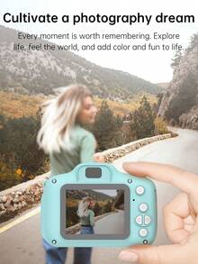 1080P Mini Portable Digital Camera, Rechargeable Camera With 2-Inch Screen And 15MP Resolution, Suitable As Christmas/Birthday Gift For 3-12 Years Old Boys And Girls, Includes 1 TF Card And Card Reader - Green - View 7