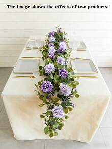 190cm Violet Silk Cloth Jasmine Vine 1pc, Suitable For Home Decor, Wedding Decor, Tabletop Centerpiece, Party Decor, Holiday Decor - Purple - View 2