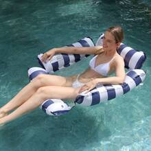 成人充气吊床，水上漂浮躺椅，充气水上漂浮垫玩具，可折叠吊床水床 - 彩色 - 查看 8