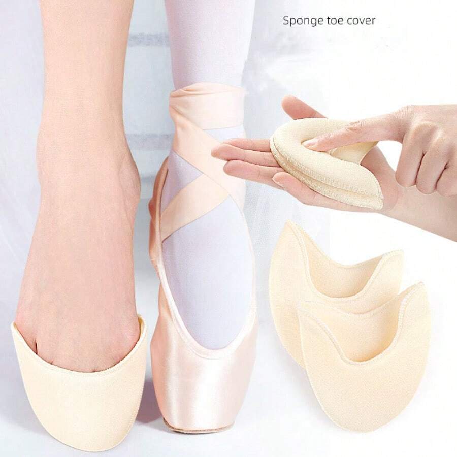 Sponge Toe Pads For Ballet Shoes, Soft & Resilient Half-Size Toe Cushions For High Heels, Anti-Friction & Shock-Absorbing Forefoot Pads - Beige - View 1