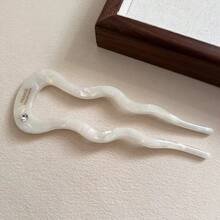 奢華醋酸纖維波浪髮夾 | 優雅法式風格女士髮叉 | 時尚髮飾，可用於固定髮髻與盤髮造型 | 適合日常配戴、婚禮與正式場合 | 耐用設計，長久使用 | 經典設計提升髮型質感，新娘配件 - 多色B - 查看 8