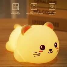 Đèn ngủ LED hình động vật hoạt hình bằng silicon chất lượng cao, dễ thương, có thể sạc lại. - Nhiều màu - Xem 6