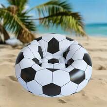 1pc Inflatable Soccer Ball Bean Bag Sofa World Cup Season Essentials! Creative Soccer Ball Sofa, Perfect For Game Day Viewing- Portable Air-Filled PVC Lazy Bed/Lounger With Soccer Ball Design, No Assembly, Lightweight For Camping, Beach, /Outdoor Use - & Inflatable Furniture (Multicolor) - Multicolor - View 5