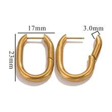 2pcs Stainless Steel Rectangular Geometric Earrings Fashion Simple DIY Earrings Jewelry Accessories - U-shaped Earrings - View 12