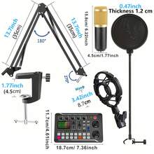 Micrófono inalámbrico profesional con tarjeta de sonido, equipo para podcast, interfaz de audio portátil todo en uno para podcast con preamplificador de micrófono integrado, carga USB y diseño inalámbrico, adecuado para grabación, transmisión en vivo, DJ y teléfono inteligente - Negro - Ver 4