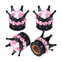 4pcs Diamond Studded Tire Valve Caps, Crown Shaped Tire Valve Stem Caps, Fit For Cars, Trucks, Bicycles And Motorcycles - Multicolor - View 11