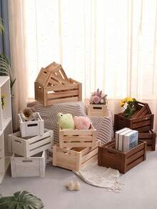 1 chiếc/3 chiếc hộp gỗ thủ công kiểu cổ điển có thể xếp chồng lên nhau, thích hợp để đựng đồ trong nhà nông thôn, nhà bếp, phòng tắm, phòng khách và tủ quần áo, đồ dùng nhà bếp, đồ dùng cần thiết cho kỳ nghỉ, đồ dùng nhà bếp. - Nhiều màu - Xem 11