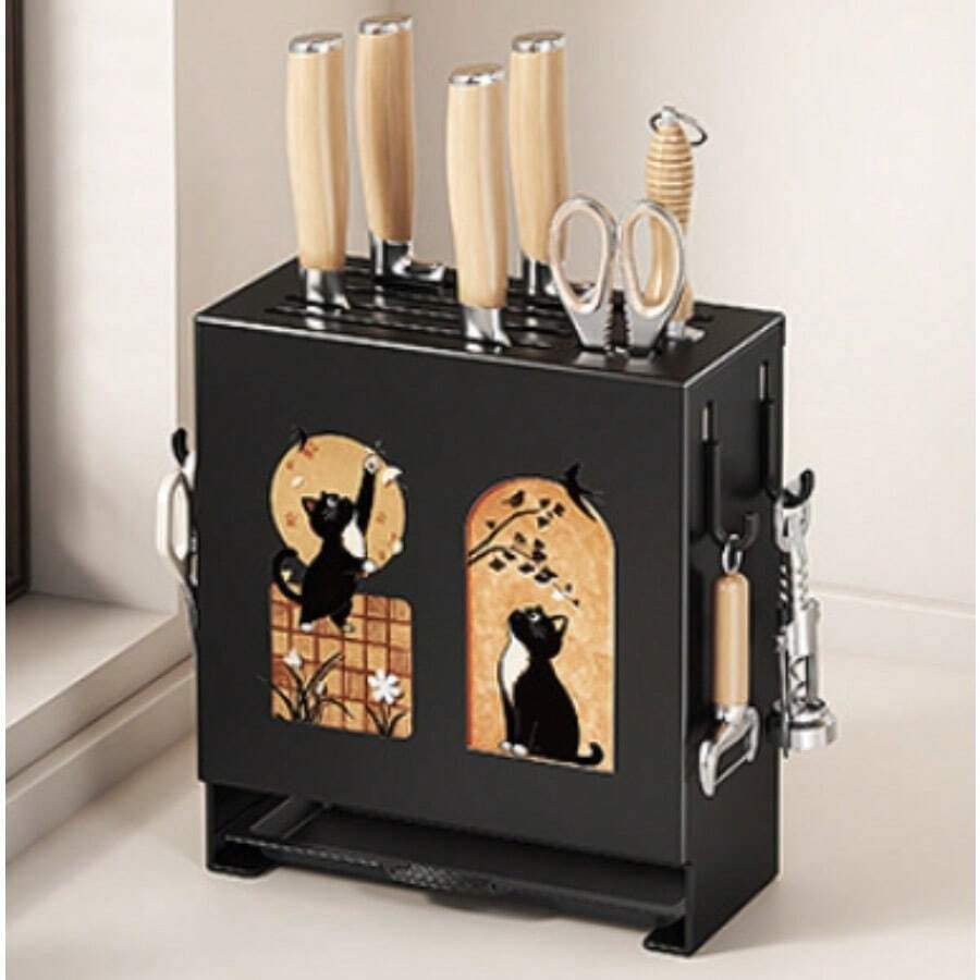 Knife Block, Knife Holder & Roll Bag - ブラック - View 1