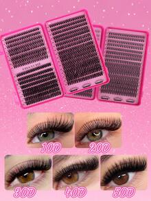 Bộ dụng cụ nối mi tự làm 640 sợi kèm keo dán mi, cọ và nhíp, mi giả D Curl 8-16mm, dày và nhẹ, dễ dàng gắn mi, giúp mắt trông to hơn một cách tự nhiên, phù hợp cho trang điểm hàng ngày, cosplay, lễ hội và du lịch. Mi giả (10D+20D/30D+40D+50D) - Màu Hoa hồng đỏ - Xem 7