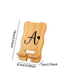 A-Z 可拆卸 DIY 手机支架，创意折叠手机支架，黑色字母图案搭配心形，慵懒桌面伸缩手机支架，适合旅行、桌面、居家、办公、收纳，也是馈赠佳品（情人节、教师节），木纹质感，母亲节礼物 - 彩色 - 查看 10