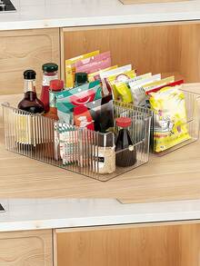 Transparent Spice Storage Basket With Removable Dividers - Multi-Purpose Kitchen Organizer, Suitable For Spices, Snacks, And Small Items - Countertop Use, Detachable Spice Rack Saves Counter And Cabinet Space, Kitchen Storage Box And Basket - Multicolor - View 4