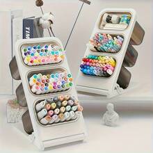 1pc 3-Slot Makeup Brush Holder, Multi-Functional Desktop Organizer, Slanted Pen Cup, High-Aesthetic Surface Organizer, Suitable For Bedroom, Study, Vanity, Desk, Office, Student, Women - Multicolor - View 5