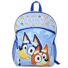 Bluey And Bingo Nylon Blue Kids 16" School Backpack For Girls And Boys Ages 3+ - 長方形 - 查看 2