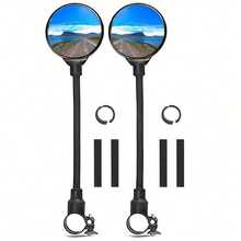 1 par de espejos retrovisores para bicicleta, espejos retrovisores para bicicleta eléctrica, espejos retrovisores universales de vástago largo para bicicleta de montaña, espejos retrovisores flexibles y ajustables - Multicolor - Ver 10