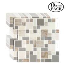 WoStick 10 Inch X 10 Inch Waterproof Textured Vinyl DIY Wallpaper, Self-Adhesive Square Tile Stickers, Suitable For Home Decor - Marble Cube Sugar - View 15