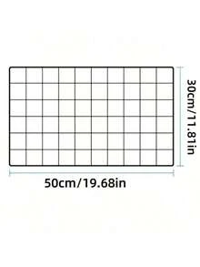 1pc Black/White Iron Wire Grid Wall Shelf With Ledge - Multi-Compartment Storage Rack For Home, Office, Dorm Decor - Space-Saving Photo, Plant & Accessory Display Board, Dorm Decor, Classic Design, Sturdy Structure, Hanging Shelf - Multicolor - View 3