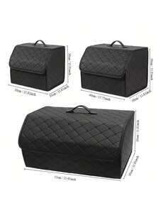 Foldable Car Trunk Organizer - Large Capacity Collapsible Cargo Storage Box With Divider - Multipurpose Storage Container For Toys, Groceries And Food - Durable Auto Accessory Fit For SUV, Sedan And Truck - A - View 2