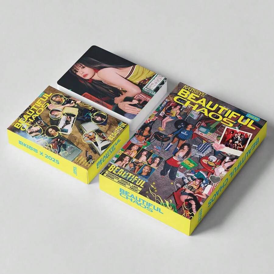 55PCS KATSEYE Photocards, Beautiful Chaos Merch, Tower Cross-Border Cards, Daniel, Popular Girl Group Support Cards, K-POP Collectible Cards, New Arrival, Ideal For Display & Collection, K-Pop Merchandise, Boxed Decorative Card Set - Multicolor - View 1