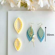 软陶模具，软陶耳环首饰切割模具，皮革纹理擀面杖模具，聚合物粘土无缝纹理擀面杖，适用于软陶耳环和首饰制作的工具，粘土切割工具，耳环模具，软陶首饰模具 - 黃色 - 查看 17