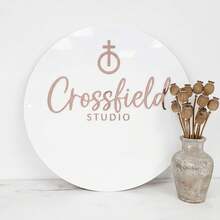 1pc Customizable Acrylic Sign, 1pc Customizable Matte Black & White Acrylic Sign, Wall-Mounted Entrance Signage, For Commercial Use, Customizable Text And Logo - Multicolor - View 6
