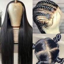 360 Full Lace Front Wig For Women Ginger Orange Long Straight Hair Wigs Pre Plucked Hairline Heat Resistant Fiber Soft Dark Orange Wig Glueless Free Part HD Lace Natural Look Full Lace Synthetic Hair Replacement Wigs For Party & Daily Wear 30 Inch - 黑色 - 查看 1