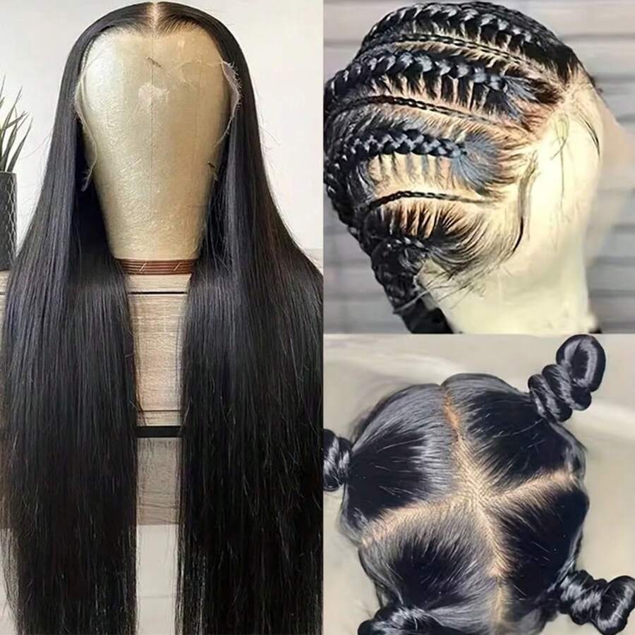 360 Full Lace Front Wig For Women Ginger Orange Long Straight Hair Wigs Pre Plucked Hairline Heat Resistant Fiber Soft Dark Orange Wig Glueless Free Part HD Lace Natural Look Full Lace Synthetic Hair Replacement Wigs For Party & Daily Wear 30 Inch - 黑色 - 查看 1
