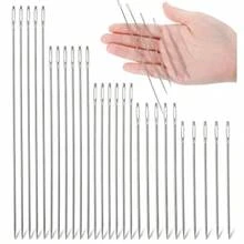 25PCS Upholstery Needles 5 Sizes Large Sewing Needle For Hand Sewing Long Needles For Crafts For Leather Repair Canvas Carpet Cushion Curtain Stitching Crafts DIY 3"/3.5"/4"/5"/6" - Bạc - Xem 8