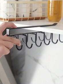 Soporte para tazas de metal, estante para tazas de café, gancho colgante para utensilios de cocina, gancho de almacenamiento montado en la pared, gancho de almacenamiento para gabinete, gancho de almacenamiento doméstico montado en la pared, adecuado para almacenamiento en la cocina y el armario, fácil de instalar, puede colgar ollas, espátulas, cucharas y otros accesorios de cocina - Multicolor - Ver 8