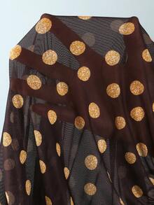 Nuevo conjunto de 2 piezas ajustado con estampado de lunares, conjunto de moda con falda maxi, adecuado para spa, playa, vacaciones en color negro - Negro - Ver 11