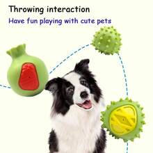 A Dog-Shaped Toy In The Form Of A Pomegranate And Durian, It Is Can Be Chewed On. The Material Is And . It Can Make Sounds And Squeak. It Is A Toy For Pets To Enjoy Alone, A Toy For Relieving Boredom By Chewing, A Teething Toy, An Interactive Toy, A Companion Toy, A Gift For Dogs, A Dog Companion Toy, A Dog Training Toy. - Multicolor - View 7