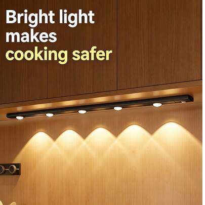 Đèn LED thanh cảm biến chuyển động hiện đại, đèn LED tủ bếp kích hoạt bằng chuyển động với chức năng điều chỉnh độ sáng, sạc không dây qua USB. Thích hợp cho tủ giày, tủ trưng bày, tủ quần áo, nhà bếp, tủ thông minh, có thể sạc lại, chất liệu nhựa, bề mặt sơn, điều khiển bằng nút bấm, độ sáng có thể điều chỉnh, đèn LED trang trí nhà cửa, đèn chiếu sáng thông minh.